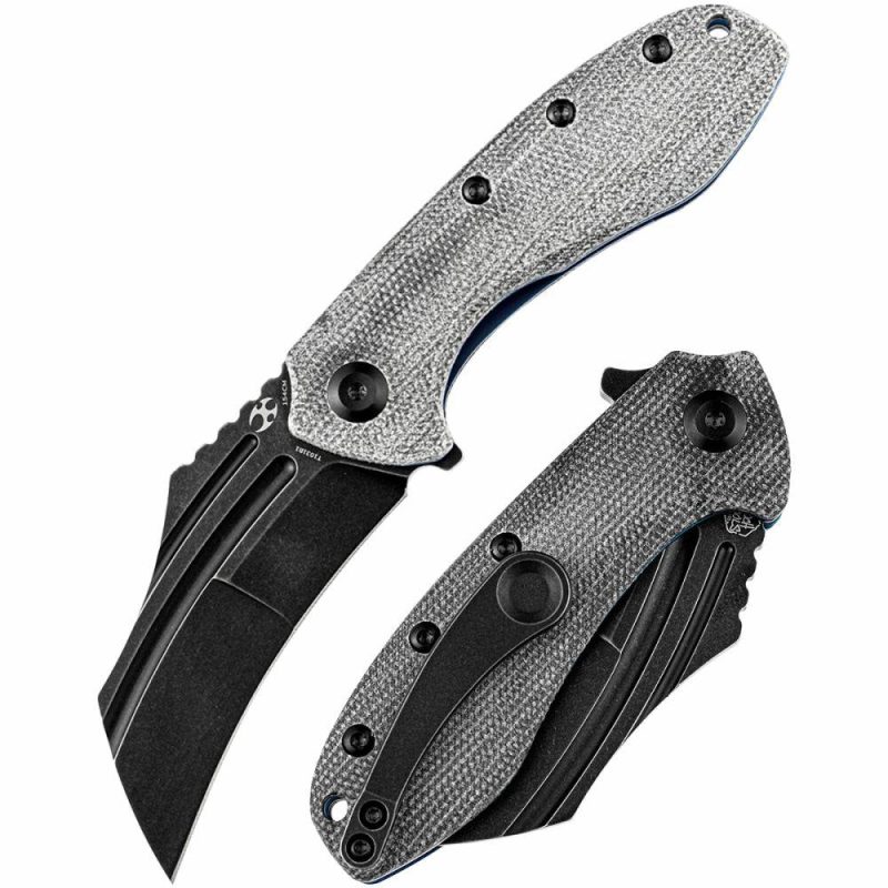 KTC3 T1031B1 Black TiCn Coated 154CM Blade Black Micarta Handle with Koch Tools Design | Folding Pocket Knives