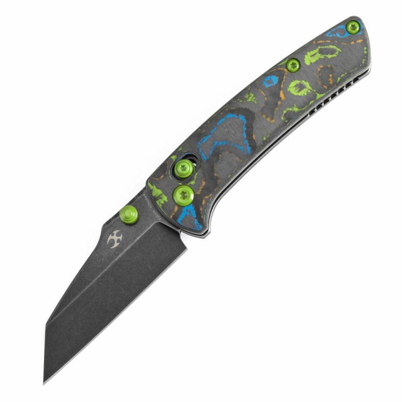 Little Main Street Cross Bar Lock 80S Camo Carbon Fiber Handle (2.26” CPM S35VN Blade) Dirk Pinkerton Design-K2015V4 | Folding Pocket Knives