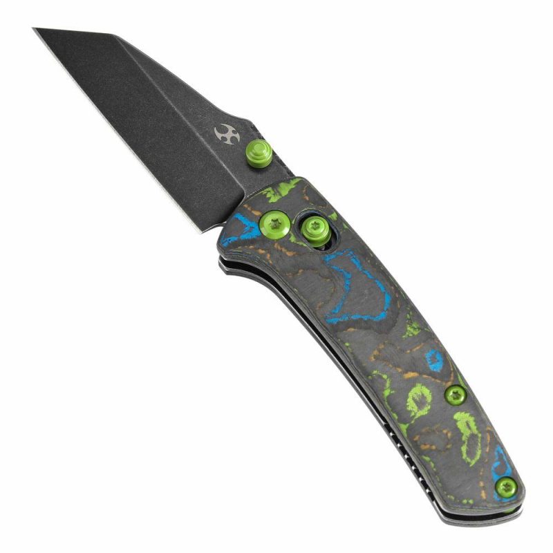 Little Main Street Cross Bar Lock 80S Camo Carbon Fiber Handle (2.26” CPM S35VN Blade) Dirk Pinkerton Design-K2015V4 | Folding Pocket Knives