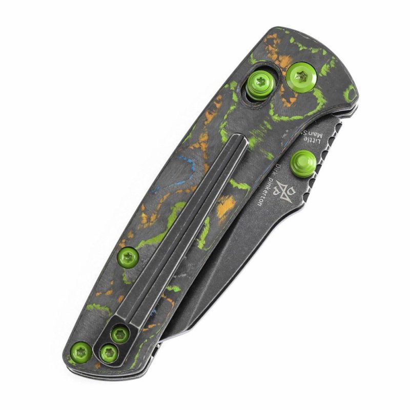 Little Main Street Cross Bar Lock 80S Camo Carbon Fiber Handle (2.26” CPM S35VN Blade) Dirk Pinkerton Design-K2015V4 | Folding Pocket Knives