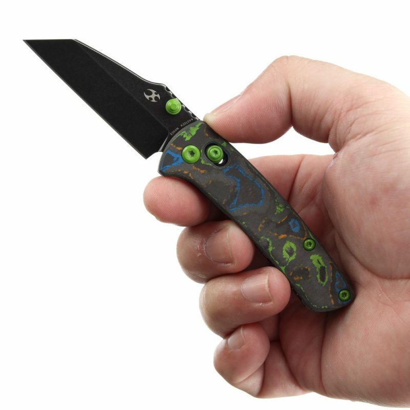 Little Main Street Cross Bar Lock 80S Camo Carbon Fiber Handle (2.26” CPM S35VN Blade) Dirk Pinkerton Design-K2015V4 | Folding Pocket Knives