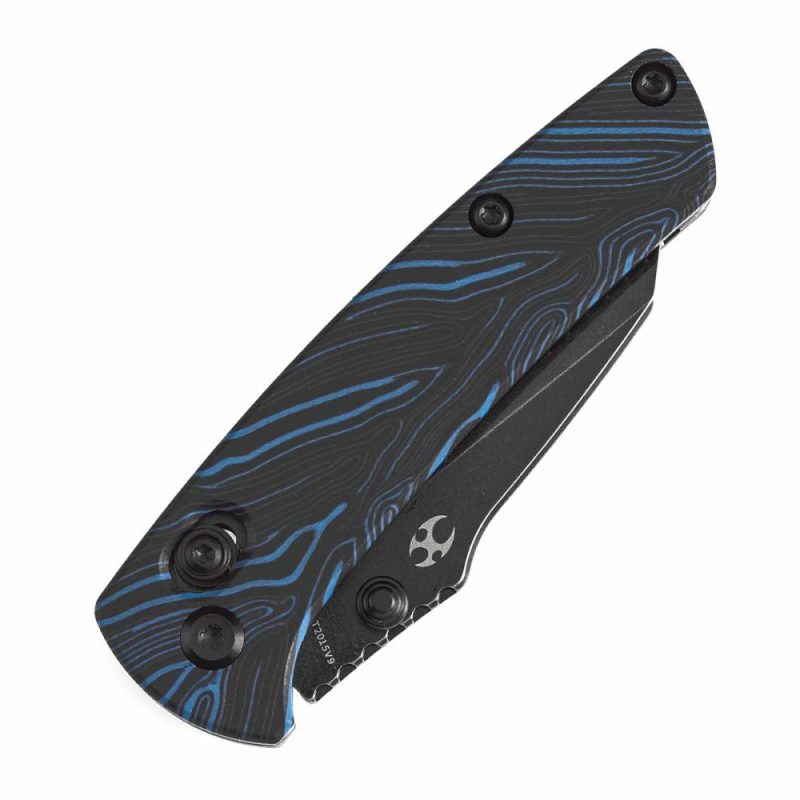 Little Main Street Cross Bar Lock Blue & Black G-mascus Handle (2.26” Blackwash 154CM Blade) Dirk Pinkerton Design T2015V9 | Folding Pocket Knives