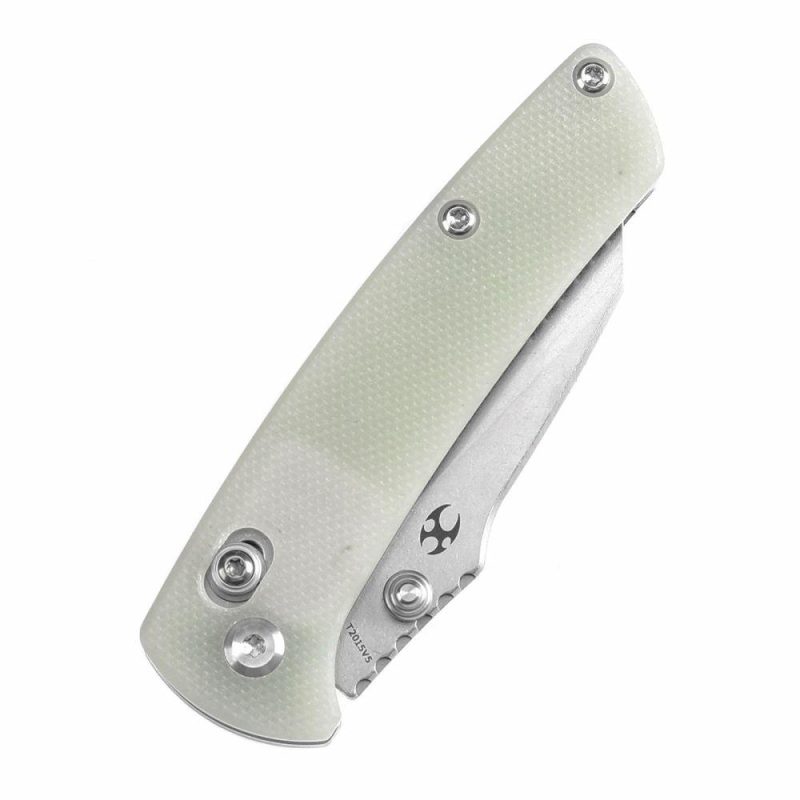 Little Main Street Cross Bar Lock Jade G10 Handle (2.26” Stonewashed 154CM Blade) Dirk Pinkerton Design T2015V5 | Folding Pocket Knives