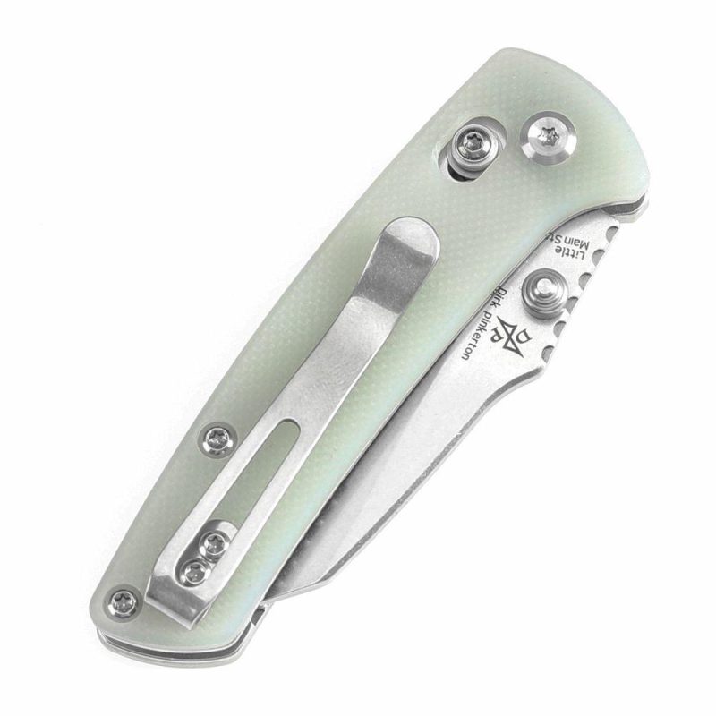 Little Main Street Cross Bar Lock Jade G10 Handle (2.26” Stonewashed 154CM Blade) Dirk Pinkerton Design T2015V5 | Folding Pocket Knives