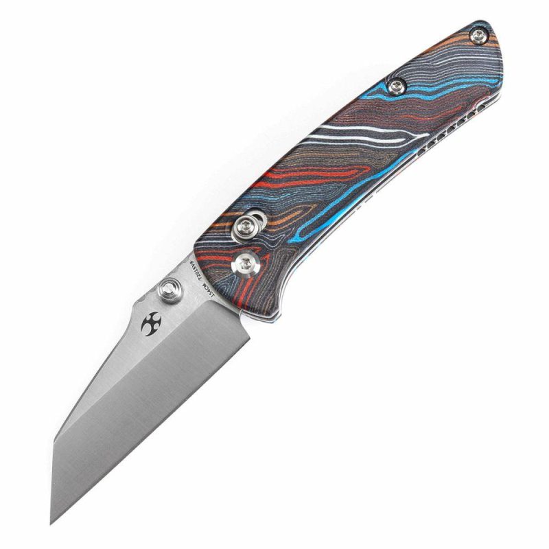 Little Main Street Cross Bar Lock Multi-colored G-mascus G10 Handle (2.26” Satin 154CM Blade) Dirk Pinkerton Design T2015V8 | Folding Pocket Knives