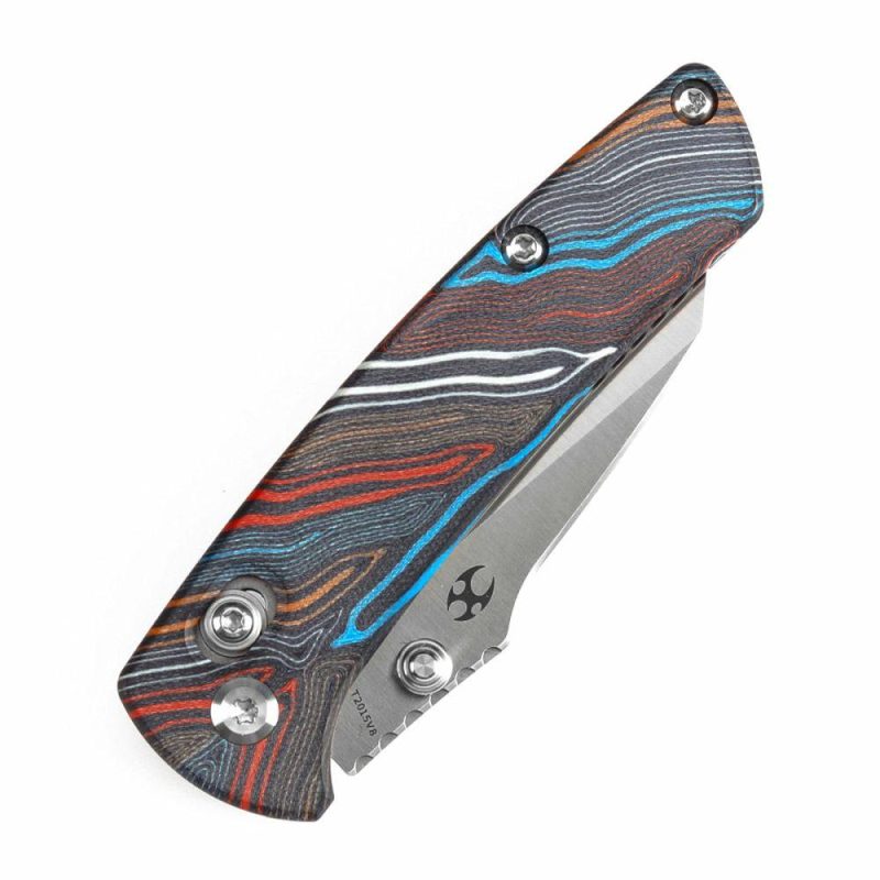 Little Main Street Cross Bar Lock Multi-colored G-mascus G10 Handle (2.26” Satin 154CM Blade) Dirk Pinkerton Design T2015V8 | Folding Pocket Knives