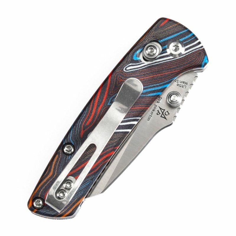 Little Main Street Cross Bar Lock Multi-colored G-mascus G10 Handle (2.26” Satin 154CM Blade) Dirk Pinkerton Design T2015V8 | Folding Pocket Knives