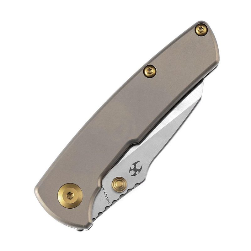 Little Main Street K2015A2 Bronze Anodized Titanium Handle with Dirk Pinkerton Design | Folding Pocket Knives