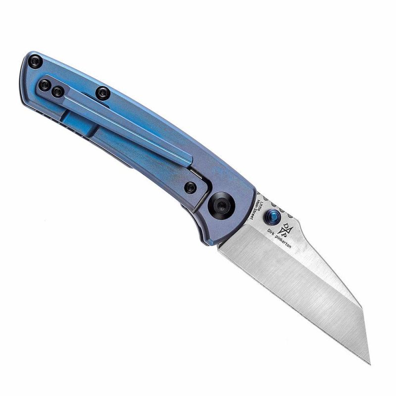 Little Main Street K2015A3 Satin CPM-S35VNm Blue Anodized Titanium Handle with Dirk Pinkerton Design | Folding Pocket Knives