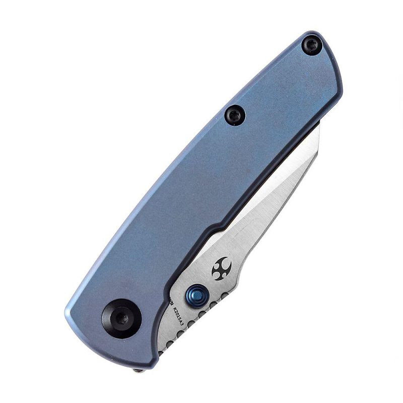 Little Main Street K2015A3 Satin CPM-S35VNm Blue Anodized Titanium Handle with Dirk Pinkerton Design | Folding Pocket Knives