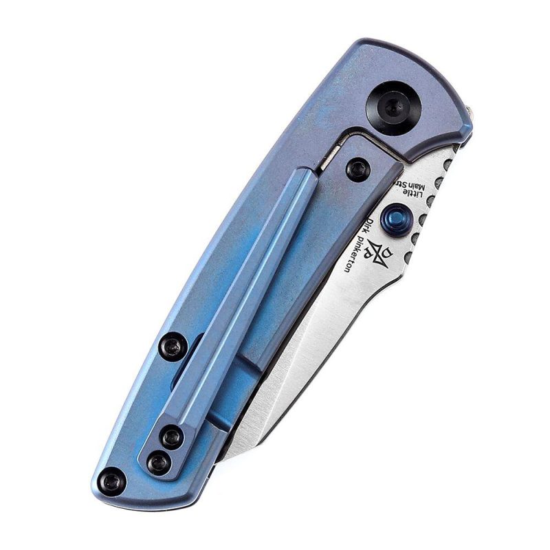 Little Main Street K2015A3 Satin CPM-S35VNm Blue Anodized Titanium Handle with Dirk Pinkerton Design | Folding Pocket Knives