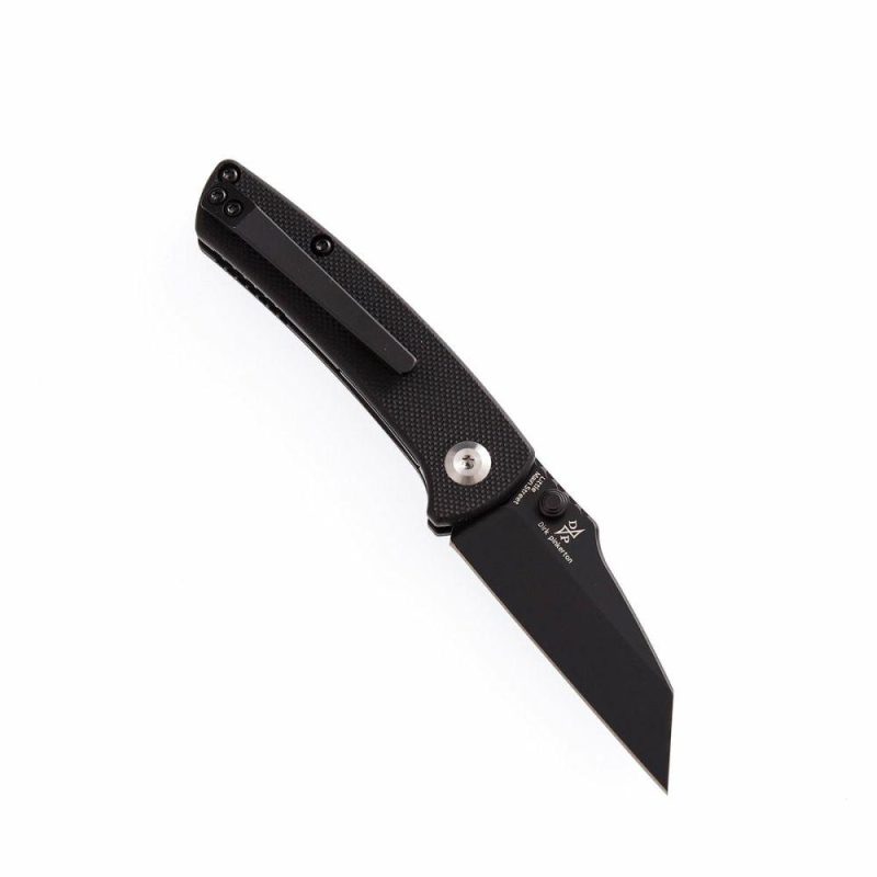 Little Main Street Thumb Studs Knife Black G10 Handle (2.26” 154CM Blade) Dirk Pinkerton Design -T2015A1 | Folding Pocket Knives