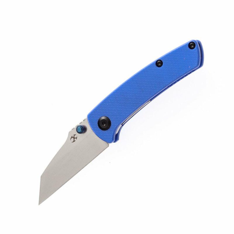 Little Main Street Thumb Studs Knife Blue G10 Handle (2.26” 154CM Blade) Dirk Pinkerton Design -T2015A4 | Folding Pocket Knives