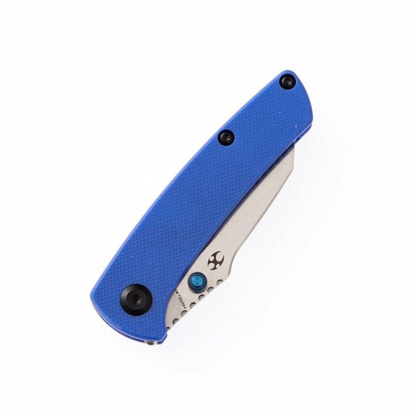 Little Main Street Thumb Studs Knife Blue G10 Handle (2.26” 154CM Blade) Dirk Pinkerton Design -T2015A4 | Folding Pocket Knives