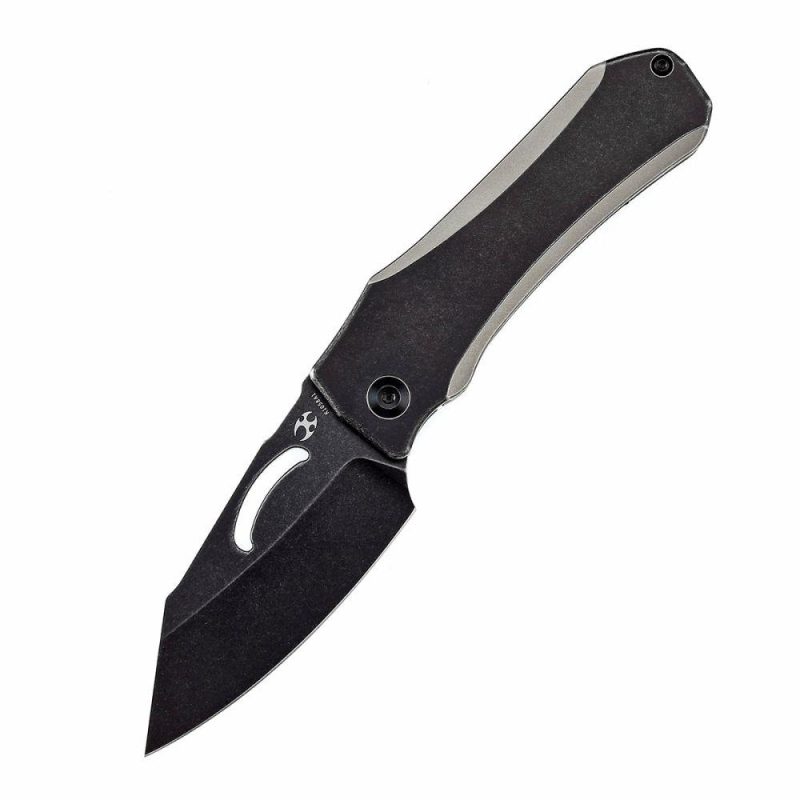 Loki Thumb Hole Knife Plain & Black Anodized Titanium Handle (2.99”CPM-S35VN Blade)Steven Dunnuck Design-K1058A1 Black | Folding Pocket Knives