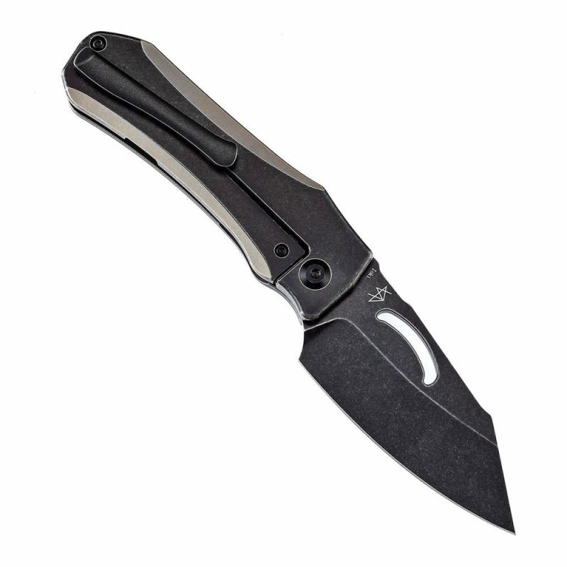 Loki Thumb Hole Knife Plain & Black Anodized Titanium Handle (2.99”CPM-S35VN Blade)Steven Dunnuck Design-K1058A1 Black | Folding Pocket Knives