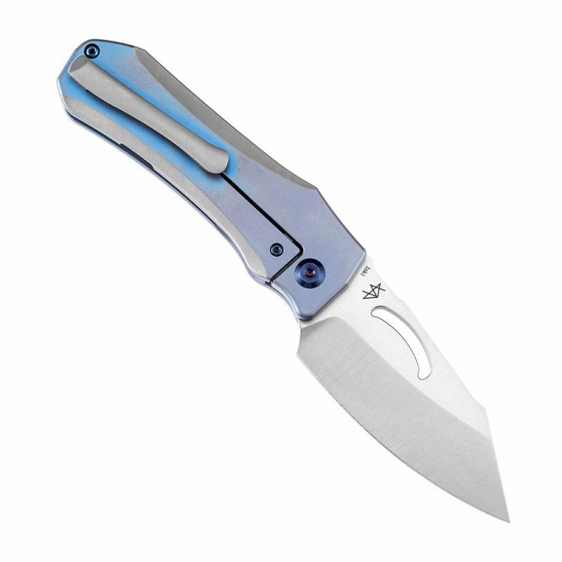 Loki Thumb Hole Knife Plain & Blue Anodized Titanium Handle (2.99”CPM-S35VN Blade)Steven Dunnuck Design-K1058A2 Blue | Folding Pocket Knives