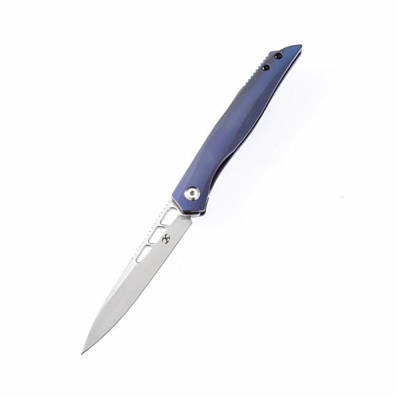 lucky Star K1013A2 CPM-S35VN BladeBlue Anodized Titanium Handle with MaxTkachuk Design | Folding Pocket Knives