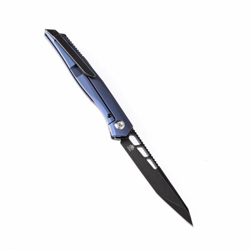 lucky Star K1013T2 CPM-S35VN Blade Blue Anodized Titanium Handle with MaxTkachuk Design | Folding Pocket Knives