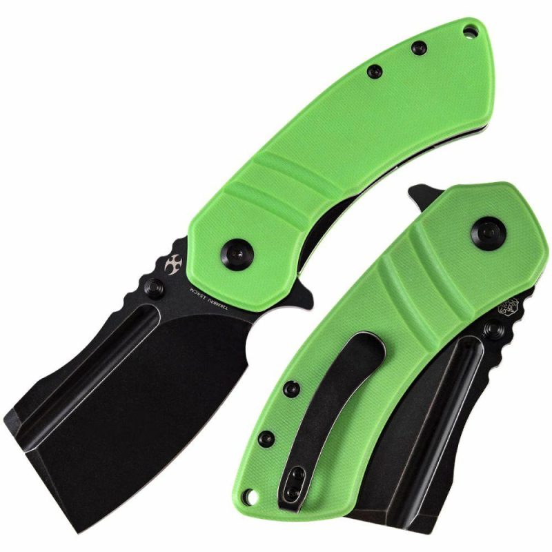 M+ Korvid Thumb Studs/Flipper Knife Grass Green G10 Handle (3.07’‘ 154CM Blade ) Koch Tools Design-T2030B3U Grass Green | Folding Pocket Knives