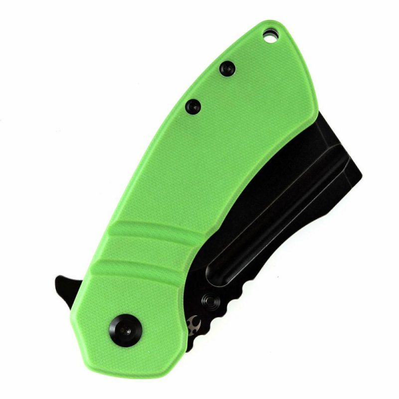 M+ Korvid Thumb Studs/Flipper Knife Grass Green G10 Handle (3.07’‘ 154CM Blade ) Koch Tools Design-T2030B3U Grass Green | Folding Pocket Knives