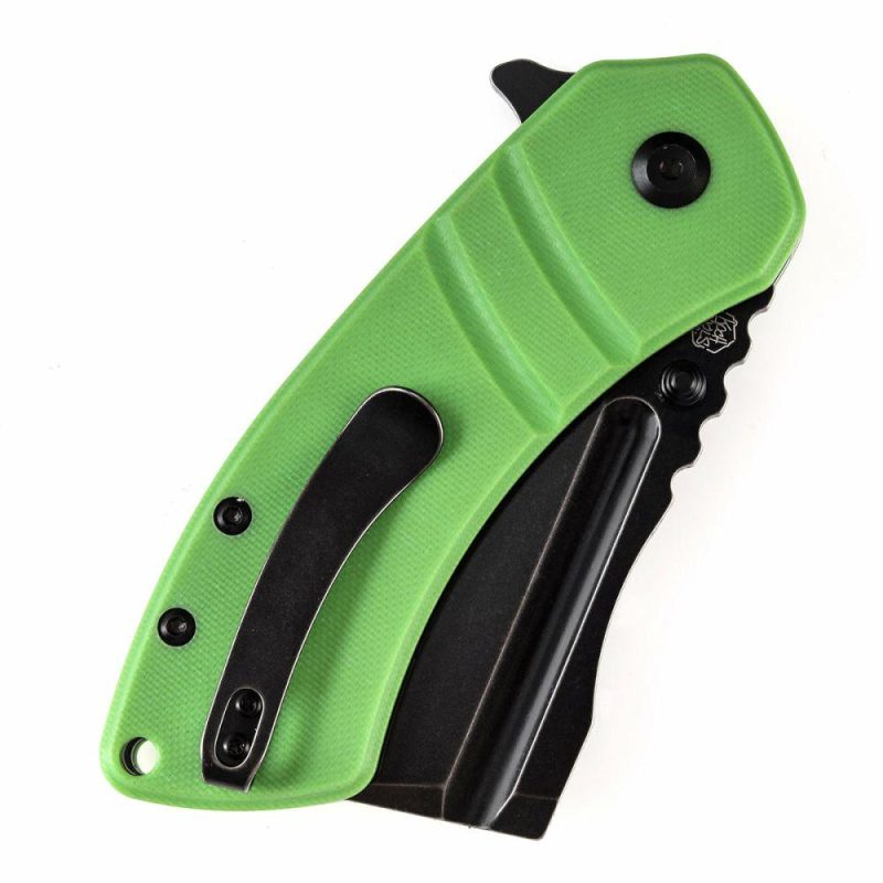 M+ Korvid Thumb Studs/Flipper Knife Grass Green G10 Handle (3.07’‘ 154CM Blade ) Koch Tools Design-T2030B3U Grass Green | Folding Pocket Knives