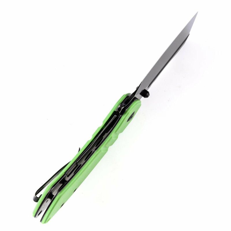 M+ Korvid Thumb Studs/Flipper Knife Grass Green G10 Handle (3.07’‘ 154CM Blade ) Koch Tools Design-T2030B3U Grass Green | Folding Pocket Knives