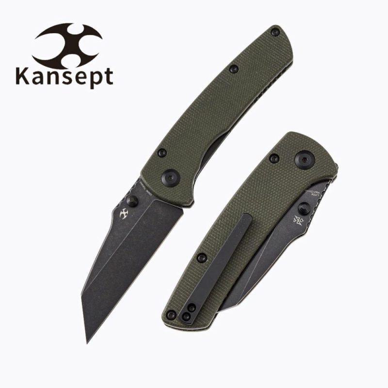 Main Street T1015A2 Green Micarta Handle Black TiCn Coated 154CM Blade Dirk Pinkerton Design Green | Folding Pocket Knives