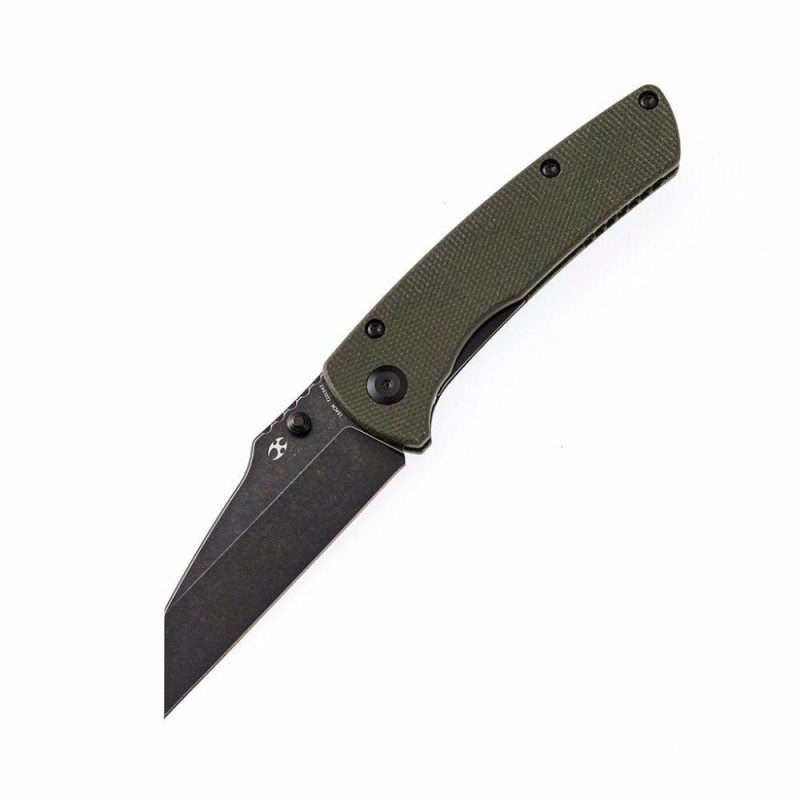 Main Street T1015A2 Green Micarta Handle Black TiCn Coated 154CM Blade Dirk Pinkerton Design Green | Folding Pocket Knives