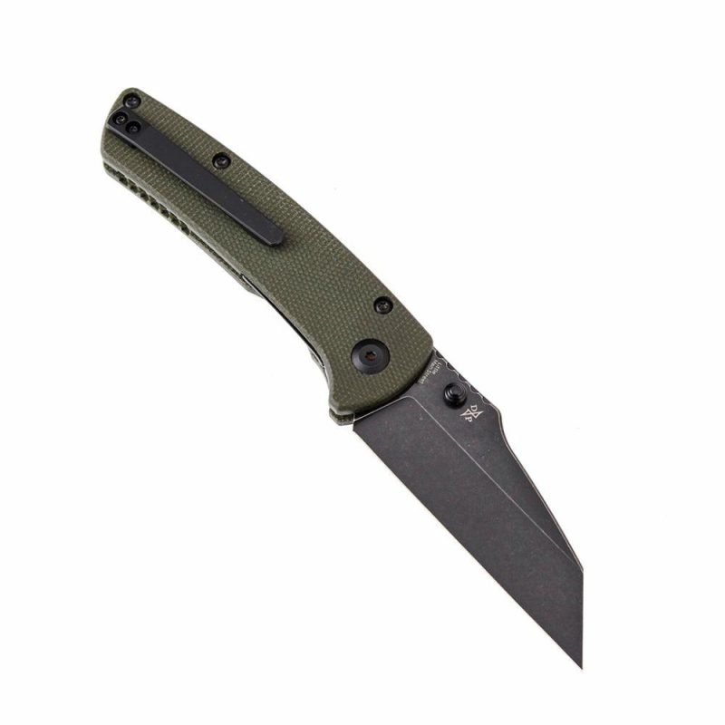 Main Street T1015A2 Green Micarta Handle Black TiCn Coated 154CM Blade Dirk Pinkerton Design Green | Folding Pocket Knives