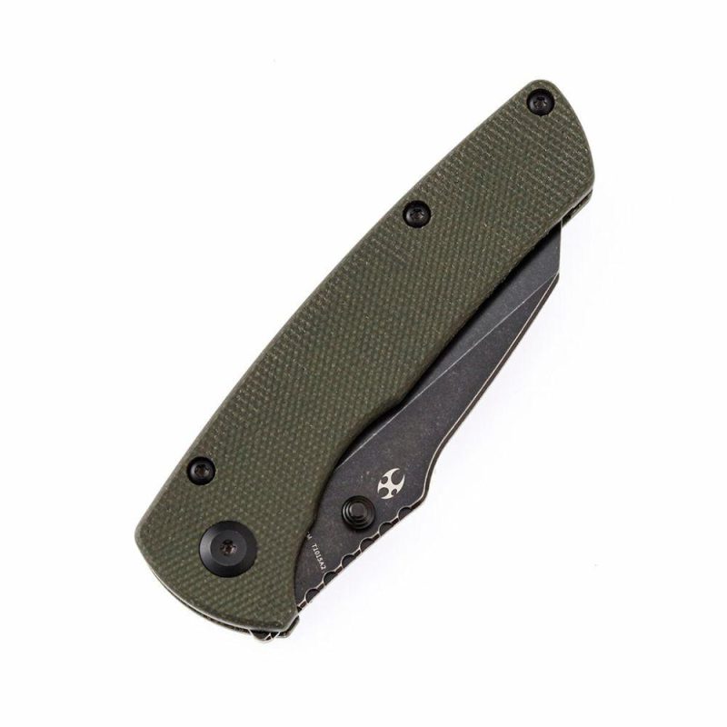 Main Street T1015A2 Green Micarta Handle Black TiCn Coated 154CM Blade Dirk Pinkerton Design Green | Folding Pocket Knives