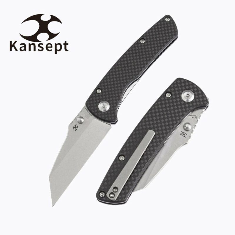 Main Street T1015A3 Twill Carbon Fiber Handle Black Stonewashed 154CM Blade Dirk Pinkerton Design Black | Folding Pocket Knives