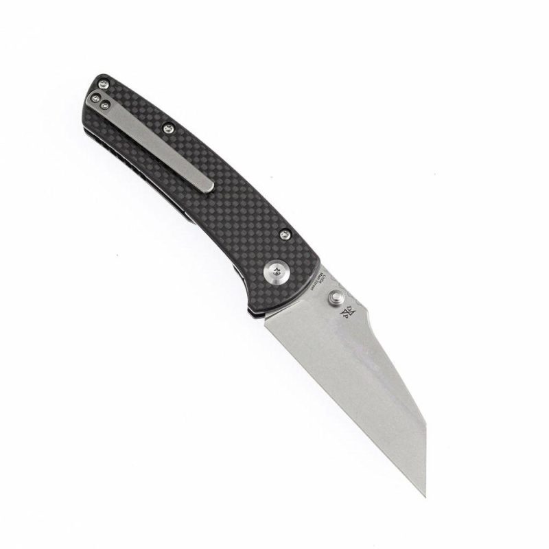 Main Street T1015A3 Twill Carbon Fiber Handle Black Stonewashed 154CM Blade Dirk Pinkerton Design Black | Folding Pocket Knives