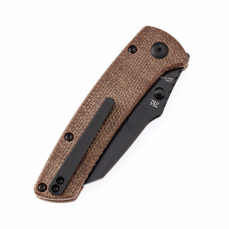 Main Street T1015A4 Brown Micarta Handle Black Stonewashed 154CM Blade Dirk Pinkerton Design Brown | Folding Pocket Knives