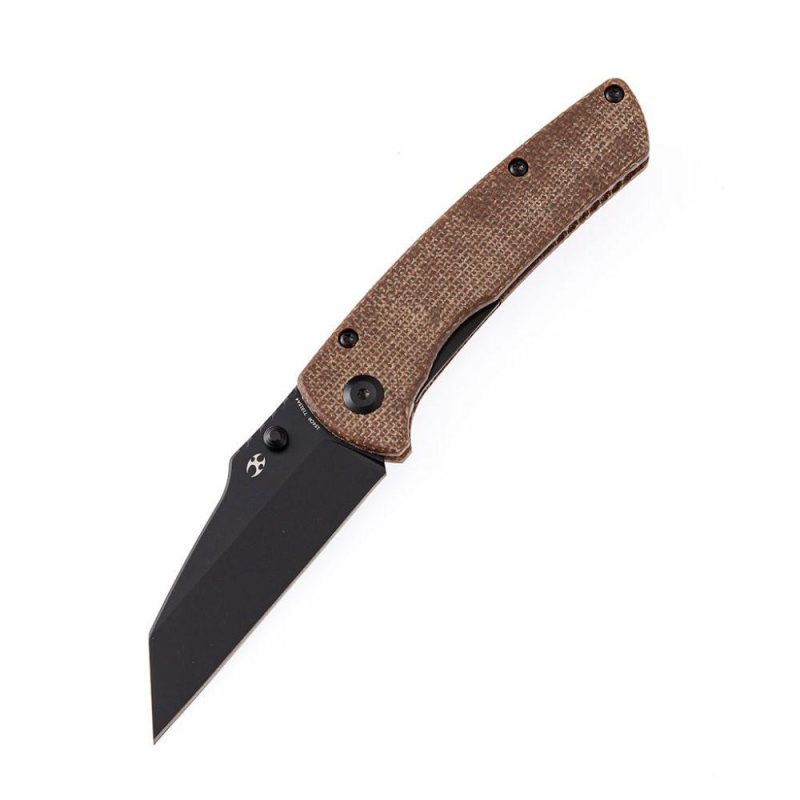 Main Street T1015A4 Brown Micarta Handle Black Stonewashed 154CM Blade Dirk Pinkerton Design Brown | Folding Pocket Knives