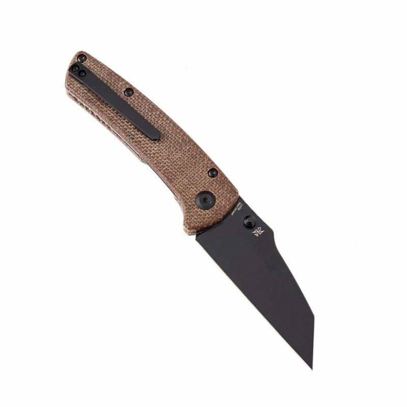 Main Street T1015A4 Brown Micarta Handle Black Stonewashed 154CM Blade Dirk Pinkerton Design Brown | Folding Pocket Knives