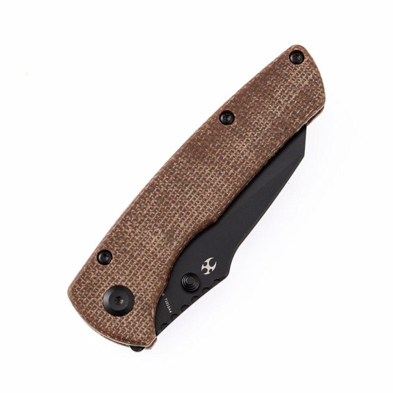 Main Street T1015A4 Brown Micarta Handle Black Stonewashed 154CM Blade Dirk Pinkerton Design Brown | Folding Pocket Knives