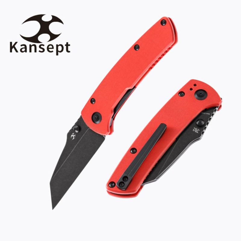 Main Street T1015B2 Red G10 Handle Black TiCn Coated 154CM Blade Dirk Pinkerton Design Red | Folding Pocket Knives