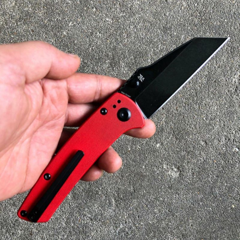 Main Street T1015B2 Red G10 Handle Black TiCn Coated 154CM Blade Dirk Pinkerton Design Red | Folding Pocket Knives