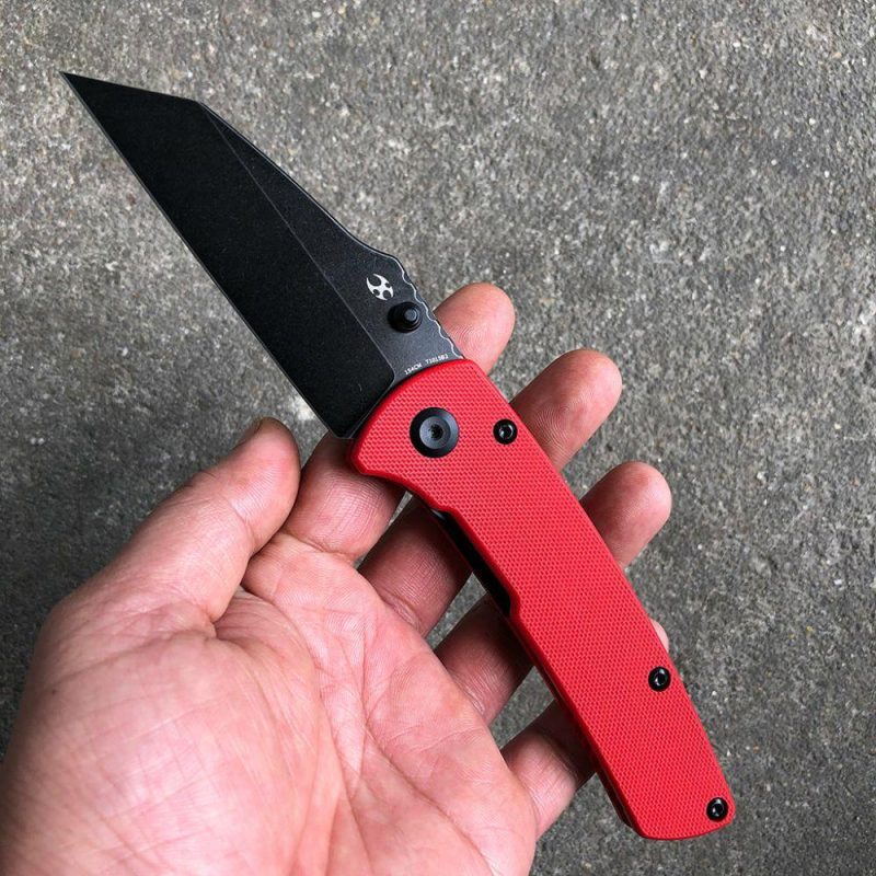 Main Street T1015B2 Red G10 Handle Black TiCn Coated 154CM Blade Dirk Pinkerton Design Red | Folding Pocket Knives