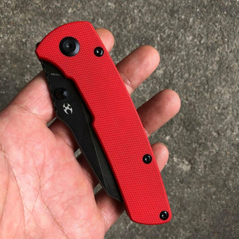 Main Street T1015B2 Red G10 Handle Black TiCn Coated 154CM Blade Dirk Pinkerton Design Red | Folding Pocket Knives