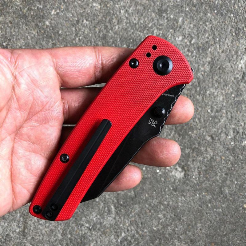 Main Street T1015B2 Red G10 Handle Black TiCn Coated 154CM Blade Dirk Pinkerton Design Red | Folding Pocket Knives