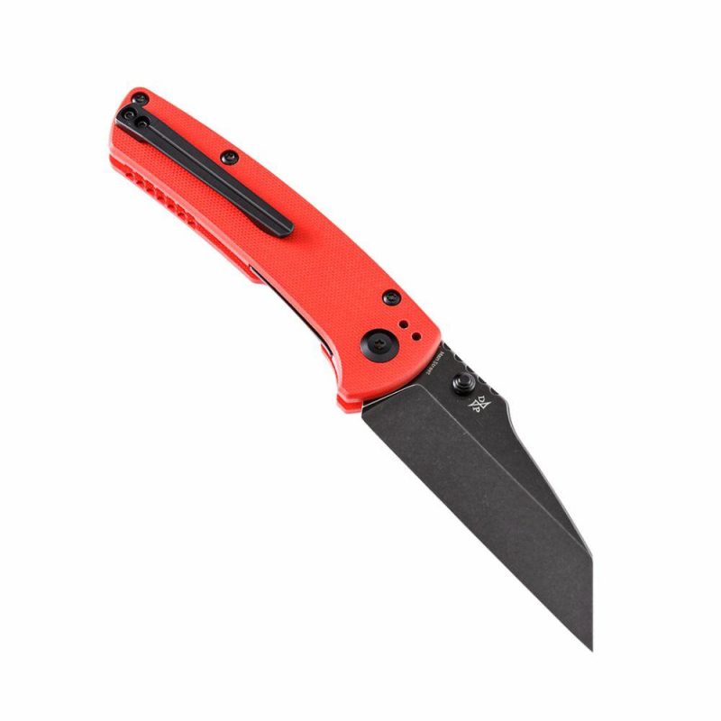 Main Street T1015B2 Red G10 Handle Black TiCn Coated 154CM Blade Dirk Pinkerton Design Red | Folding Pocket Knives