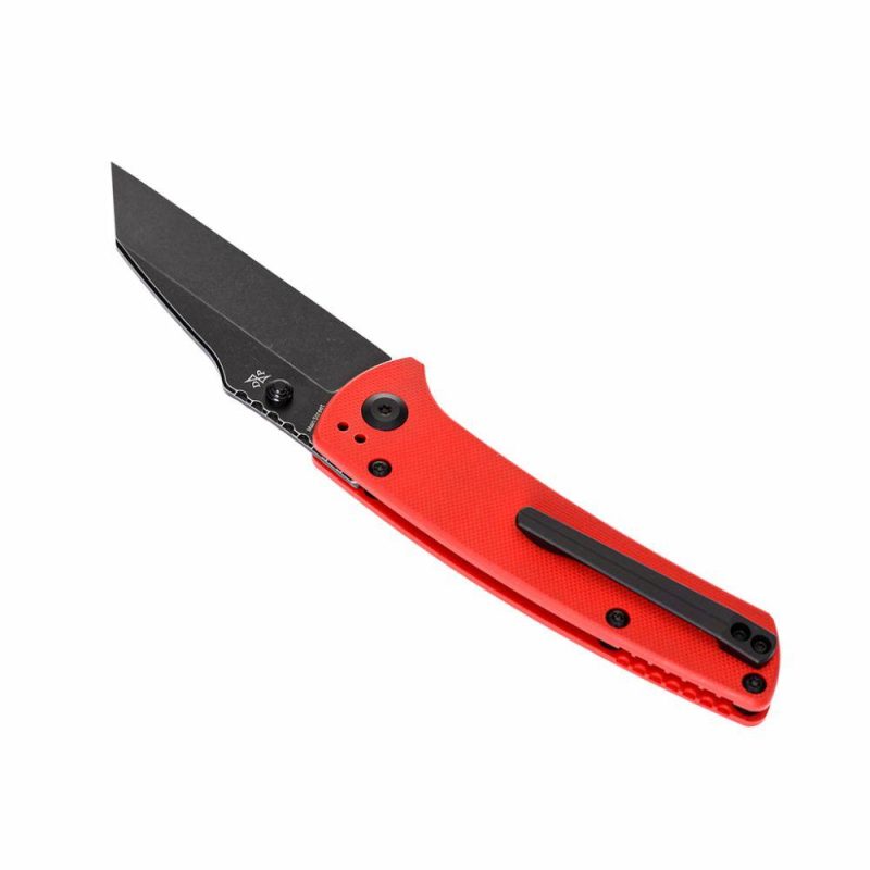 Main Street T1015B2 Red G10 Handle Black TiCn Coated 154CM Blade Dirk Pinkerton Design Red | Folding Pocket Knives