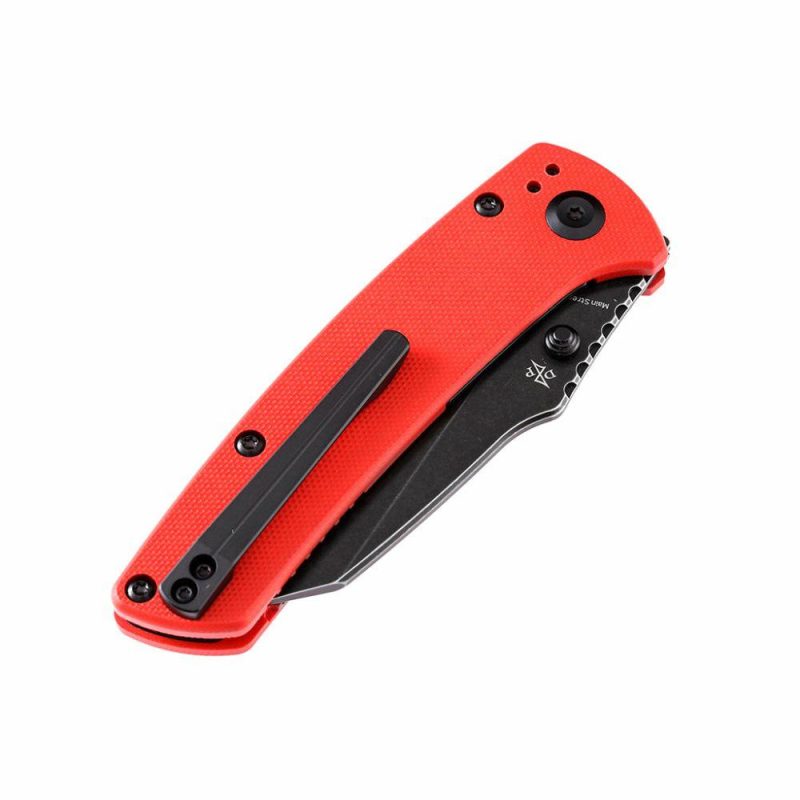 Main Street T1015B2 Red G10 Handle Black TiCn Coated 154CM Blade Dirk Pinkerton Design Red | Folding Pocket Knives