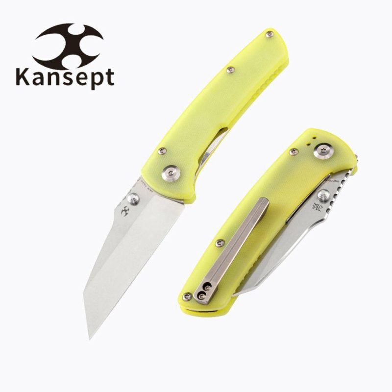 Main Street T1015B3 Yellow G10 Handle Stonewashed 154CM Blade Dirk Pinkerton Design Yellow | Folding Pocket Knives