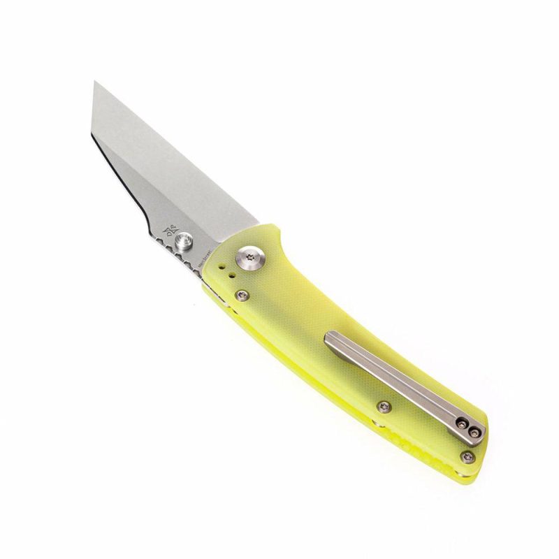 Main Street T1015B3 Yellow G10 Handle Stonewashed 154CM Blade Dirk Pinkerton Design Yellow | Folding Pocket Knives