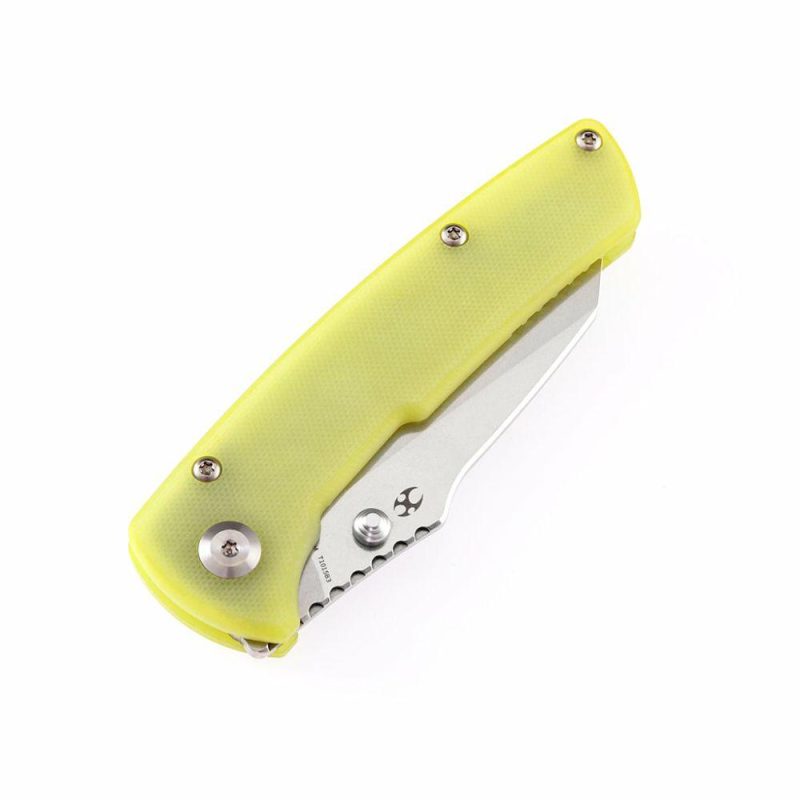 Main Street T1015B3 Yellow G10 Handle Stonewashed 154CM Blade Dirk Pinkerton Design Yellow | Folding Pocket Knives