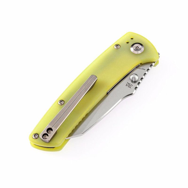 Main Street T1015B3 Yellow G10 Handle Stonewashed 154CM Blade Dirk Pinkerton Design Yellow | Folding Pocket Knives