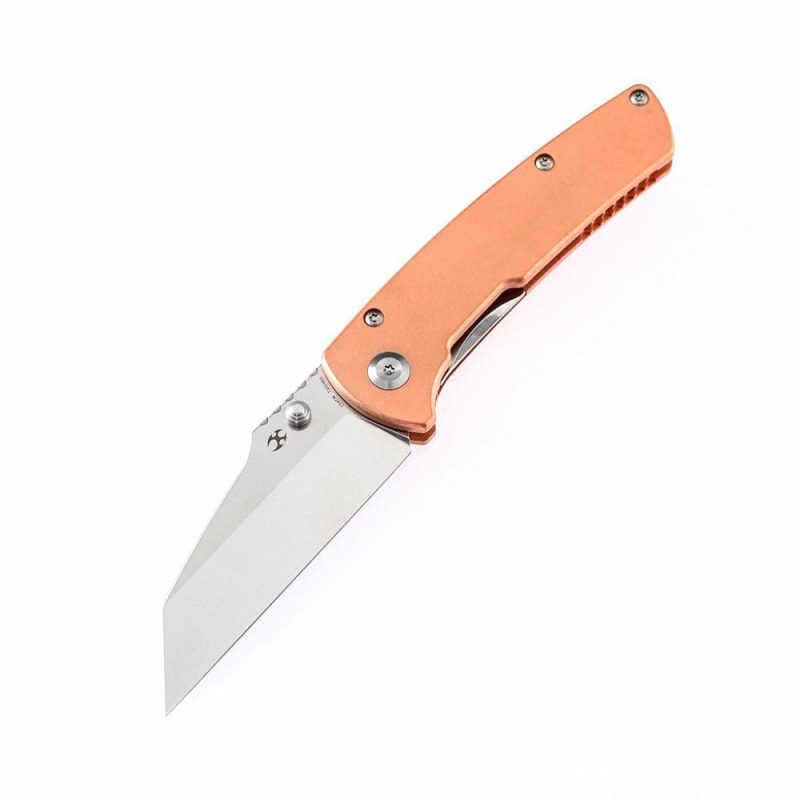 Main Street T1015B5 Pocket Knives Red Copper Handle Stonewashed 154CM Blade Dirk Pinkerton Design Copper | Folding Pocket Knives